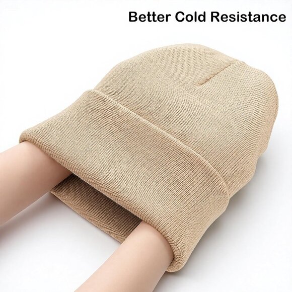 Men's 3-pack Red Beige Yellow Spring Summer Autumn Winter Slouchy Beanies Hats - Picture 2 of 9